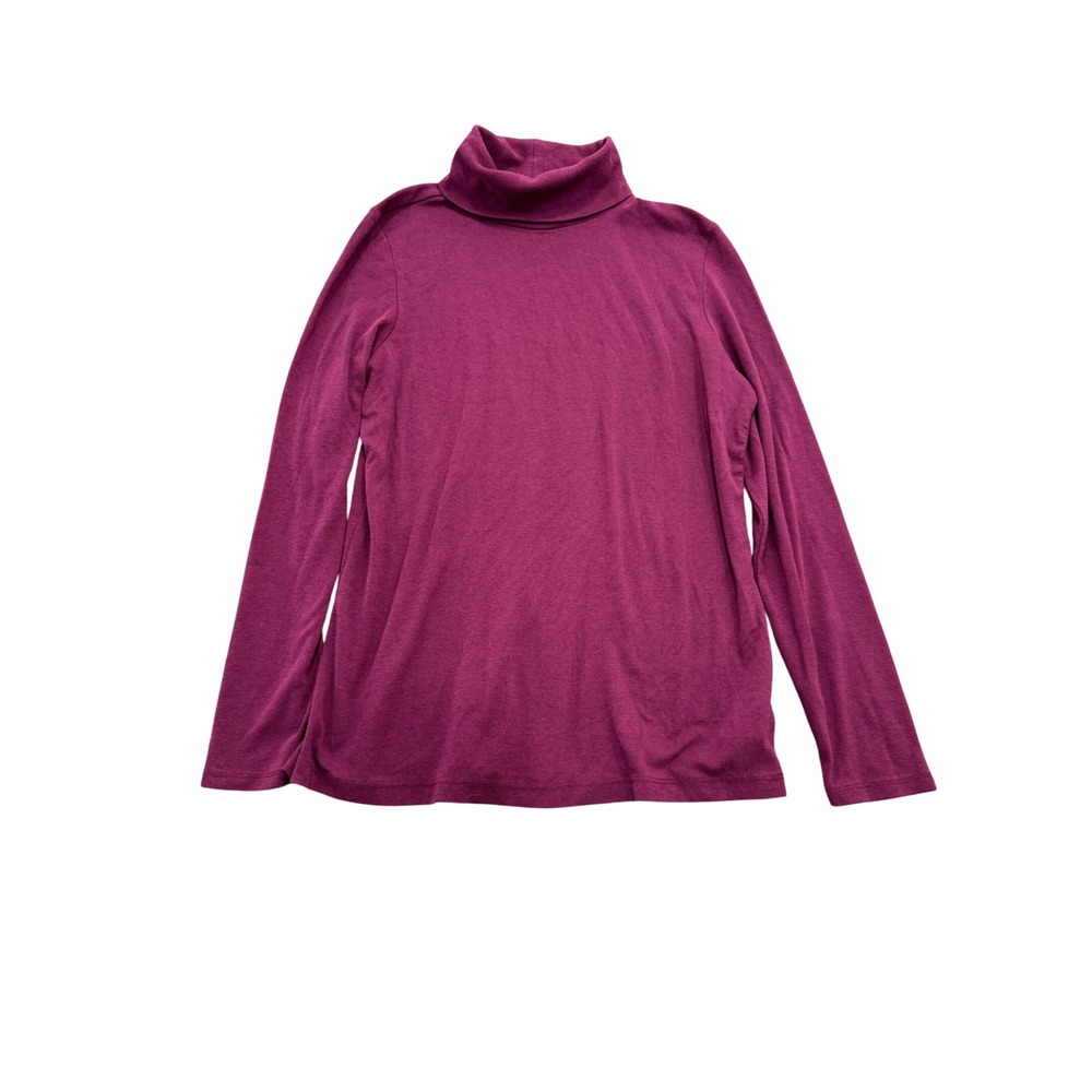 Cynthia Rowley Turtleneck Women Medium Plum Purple Long Sleeve Solid Knit Top